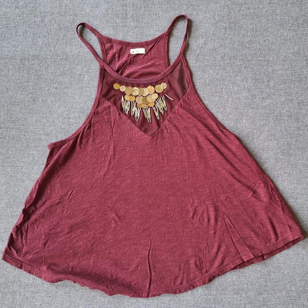 Women's Red Hollister Festival Racerback Tank Top Size Medium
